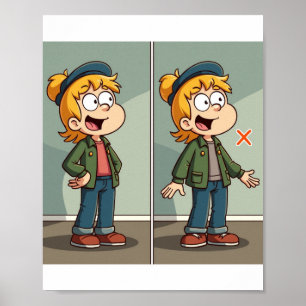 Het verschil tussen de twee beelden poster