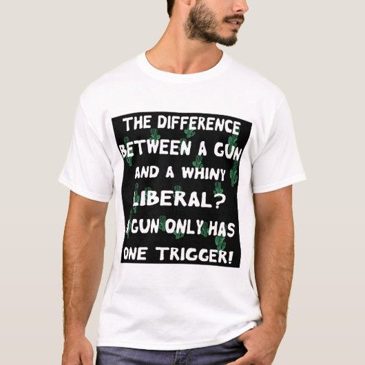 Het verschil tussen een Pistool en een glanzend li T-shirt (Voorkant)