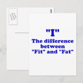 Het verschil tussen fit en vet briefkaart (Voorkant / Achterkant)