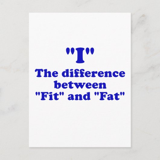 Het verschil tussen fit en vet briefkaart (Voorkant)