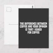 Het verschil tussen koffie en je mening briefkaart (Voorkant / Achterkant)