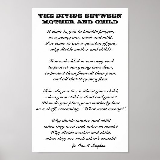 HET VERSCHIL TUSSEN MOEDER EN KIND POSTER (Voorkant)