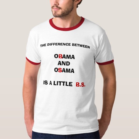 HET VERSCHIL TUSSEN OBAMA EN OSAMA T-SHIRT (Voorkant)
