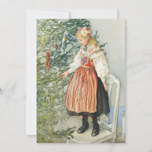 Het versieren van de kerstboom - Carl Larsson Feestdagenkaart