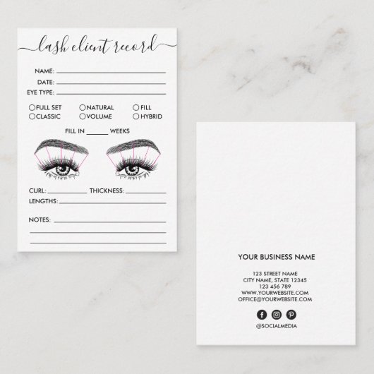 Het Verslag van de Cliënt van het streepje voegt L Visitekaartje (Voorkant / Achterkant)