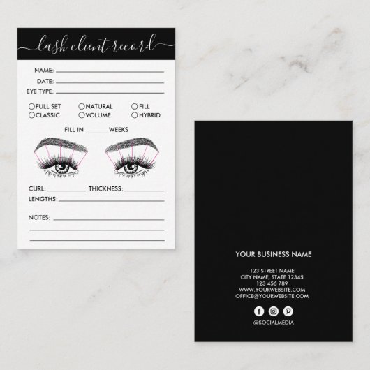 Het Verslag van de Cliënt van het streepje voegt L Visitekaartje (Voorkant / Achterkant)