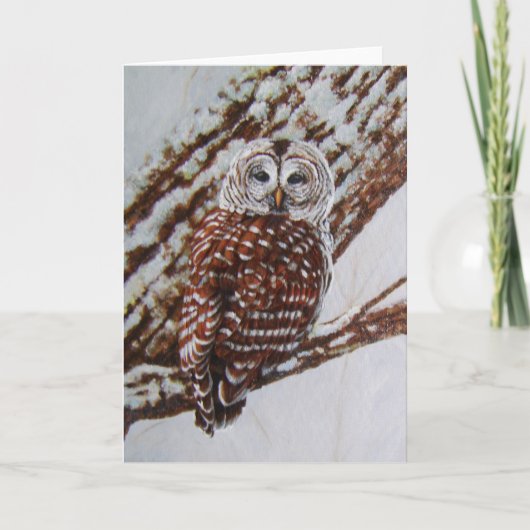 Het versperde Wenskaart van de Uil - spatie binnen Kaart (Voorkant)