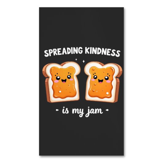 Het verspreiden van vriendelijkheid is My Jam Funn Magnetisch Visitekaartje (Voorkant Verticaal)