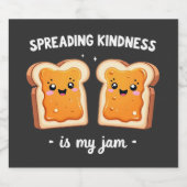 Het verspreiden van vriendelijkheid is My Jam Funn Sparkling Wijnetiket (Enkel label)