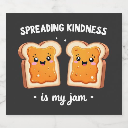 Het verspreiden van vriendelijkheid is My Jam Funn Sparkling Wijnetiket (Enkel label)