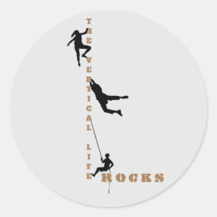 Het verticale levensritme - Rockklimdesign Ronde Sticker
