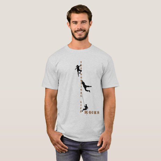 Het verticale levensritme - Rockklimdesign T-shirt (Voorkant volledig)