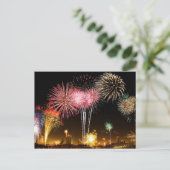 Het vertoning-viering van het vuurwerk! uitnodiging briefkaart (Staand voorkant)