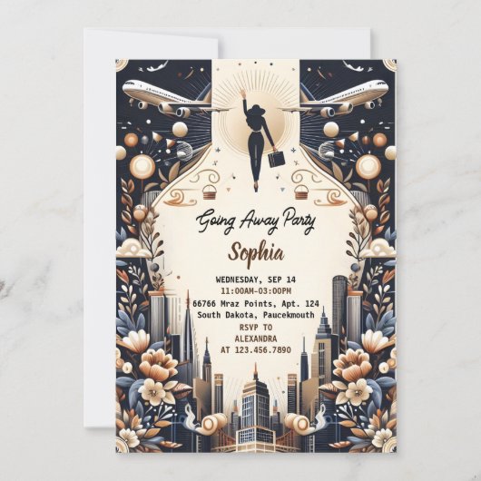 Het vertrek reis afscheidsfeest afscheidsparty kaart (Voorkant)