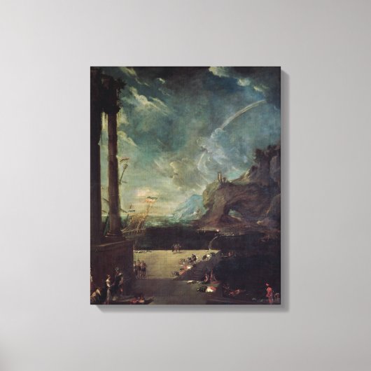 Het vertrek van Aeneas van Carthage Canvas Afdruk (Voorkant)