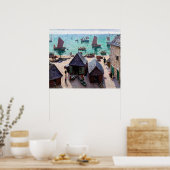 Het vertrek van de boten, Étretat Poster (Keuken)
