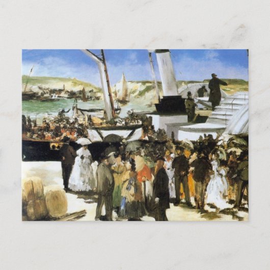 Het vertrek van de damp van Folkestone - Manet Briefkaart (Voorkant)