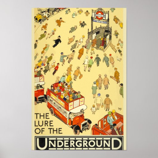 Het vertrek van de metro in Londen. Poster (Voorkant)