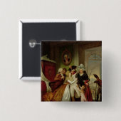 Het vertrek van de vrijwilligers vierkante button 5,1 cm (Voorkant /achterkant)