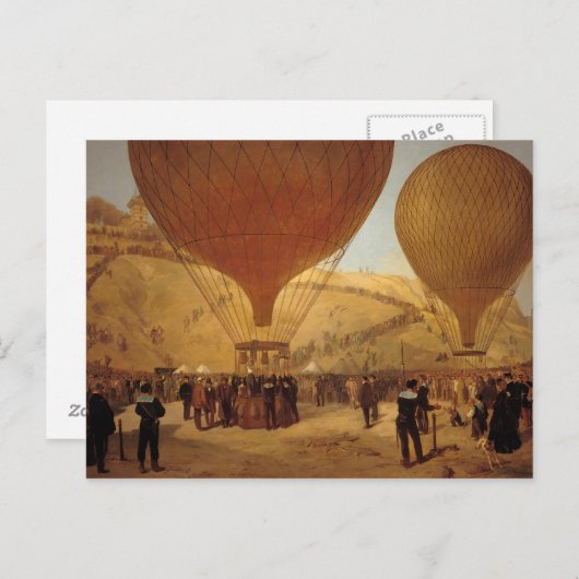 Het vertrek van Leon Michel Gambetta Briefkaart (Voorkant / Achterkant)