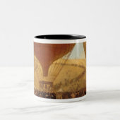 Het vertrek van Leon Michel Gambetta Tweekleurige Koffiemok (Center)