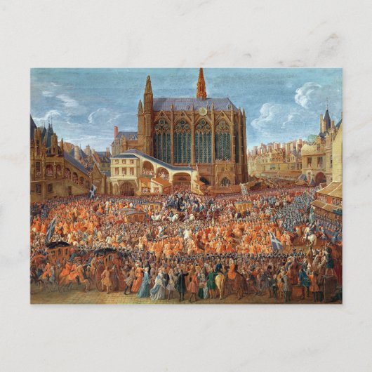 Het vertrek van Louis XV van Briefkaart (Voorkant)