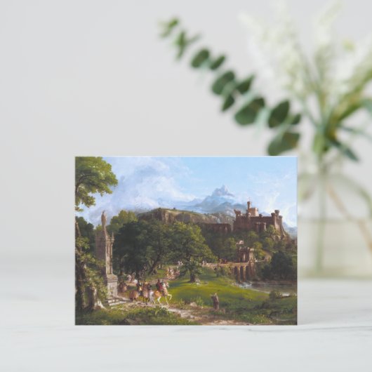 Het vertrek van Thomas Cole Briefkaart (Staand voorkant)