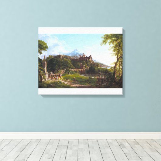 Het vertrek van Thomas Cole Canvas Afdruk (Insitu (Houten vloer))