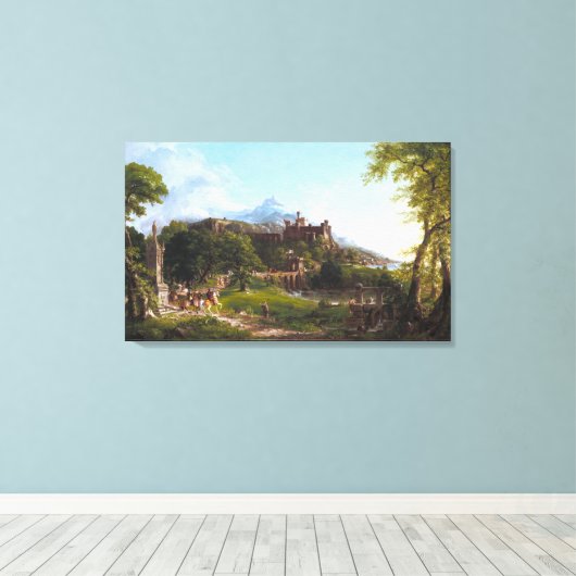 Het vertrek van Thomas Cole Canvas Afdruk (Insitu (Houten vloer))
