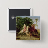 Het vertrek voor de Jacht Vierkante Button 5,1 Cm (Voorkant /achterkant)