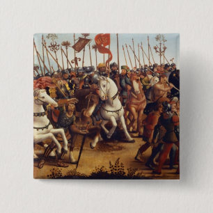 Het Verval van Athene door Minos, koning van Kreta Vierkante Button 5,1 Cm