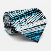 Het Verval van de Technologie - Zwart, Wit en Sky Stropdas (Opgerold)