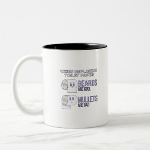 Het vervangen van Toilet Paper Beards en Mullets H Tweekleurige Koffiemok