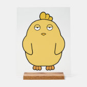 Het verveelde kuiken acryl bord (Voorkant)