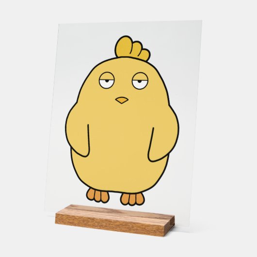 Het verveelde kuiken acryl bord (Hoek)