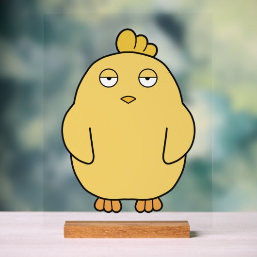 Het verveelde kuiken acryl bord (Neutraal)