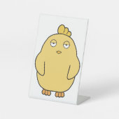 Het verveelde kuiken reclamebord met voetstuk (Voorkant)