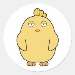 Het verveelde kuiken ronde sticker