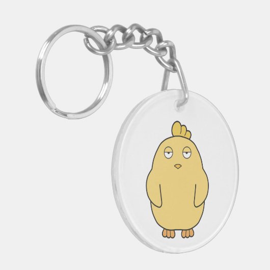 Het verveelde kuiken sleutelhanger (Voorkant Links)