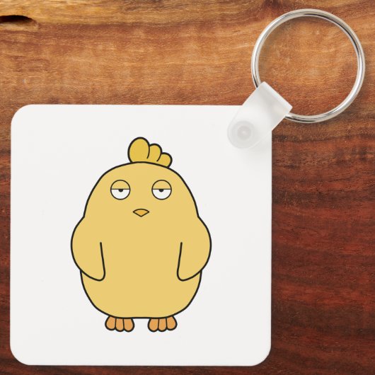 Het verveelde kuiken sleutelhanger (Achterkant)