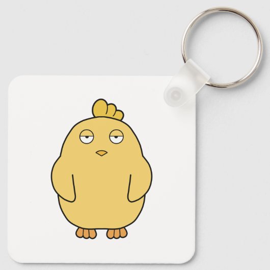Het verveelde kuiken sleutelhanger (Achterkant)