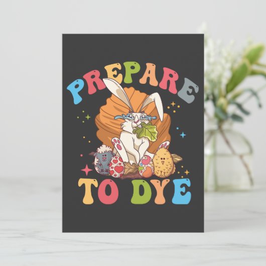 Het verven van eieren Hunt Bereid voor om Paaszond Kaart (Staand voorkant)