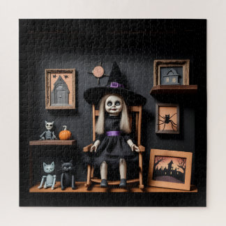 Het vervloekte poppenhuis van de heks legpuzzel