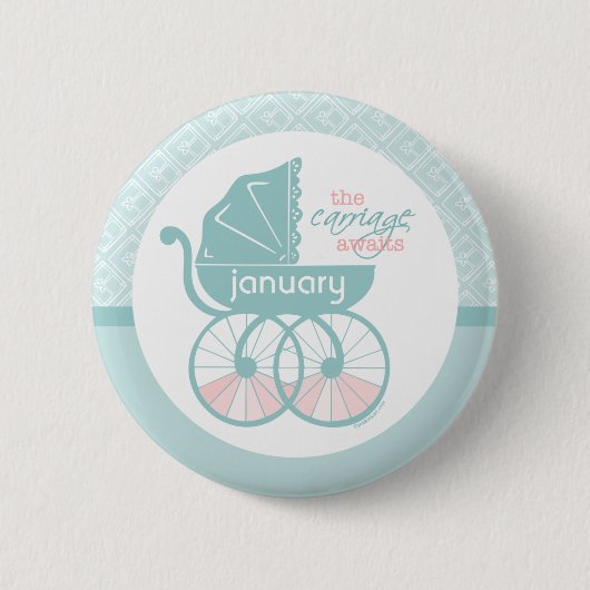 Het vervoer wacht op v1 ronde button 5,7 cm (Voorkant)