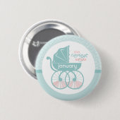 Het vervoer wacht op v1 ronde button 5,7 cm (Voorkant /achterkant)