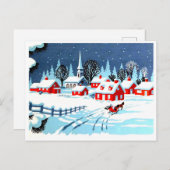 Het vervoeren naar een dorp in de winter,  briefkaart (Voorkant / Achterkant)