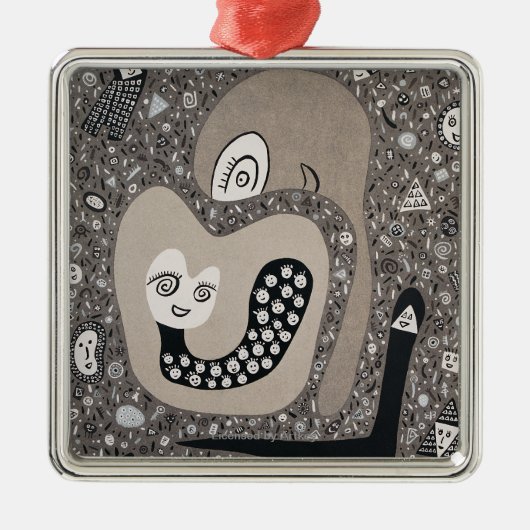 Het verwachten van een Baby Metalen Ornament (Voorkant)