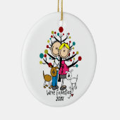 Het Verwachtende Paar van de douane met het Keramisch Ornament (Rechts)