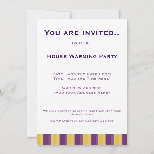 Het Verwarmen van het huis Kaart (Achterkant)