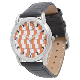 Het verwarren lijnen Oranje Horloge